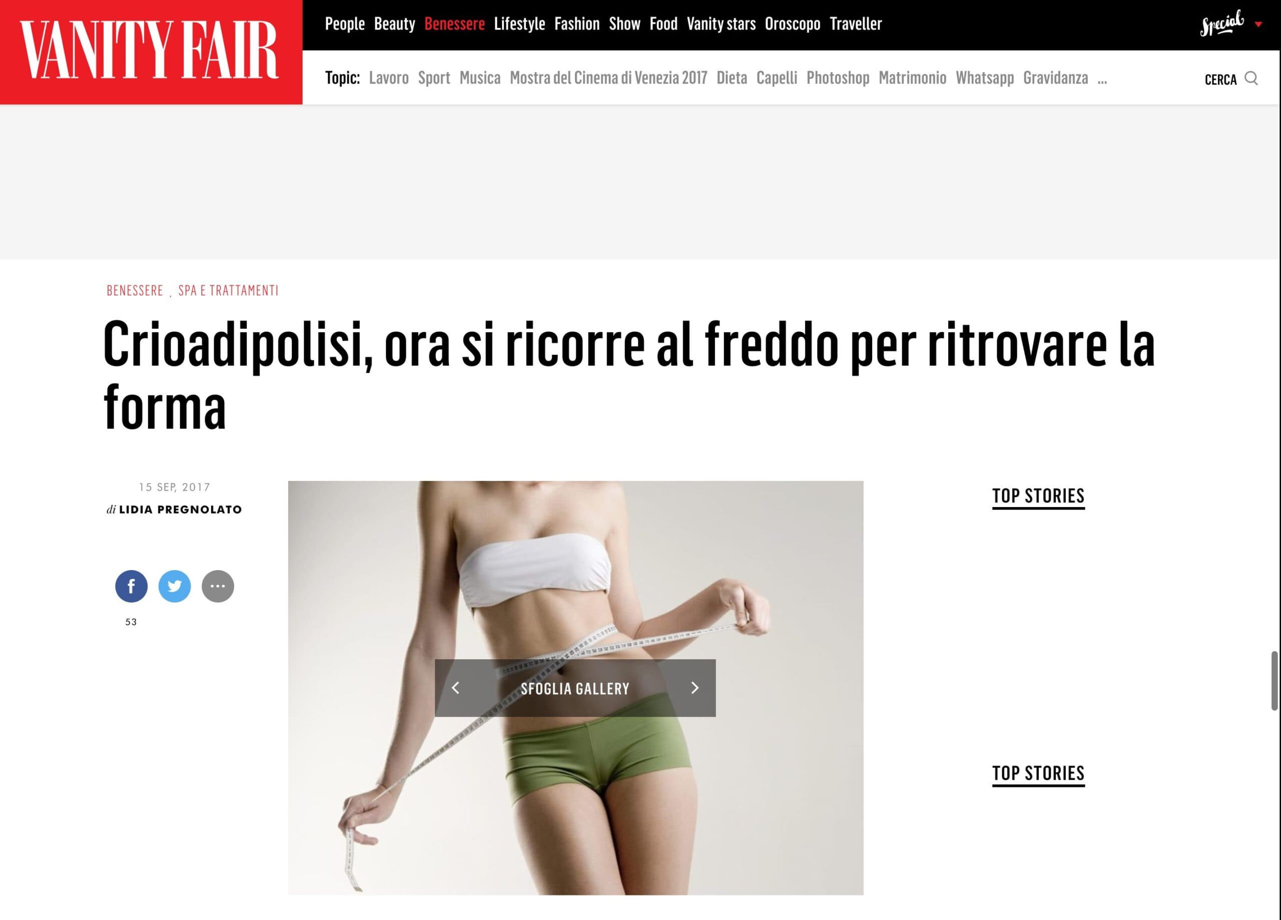 Vanity Fair - Cryolipolysis: Using Cold Treatment to Regain Shape